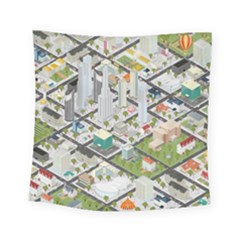 Simple Map Of The City Square Tapestry (small) by Sudhe