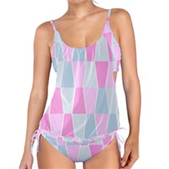 Geometric Pattern Design Pastels Tankini Set by Sudhe