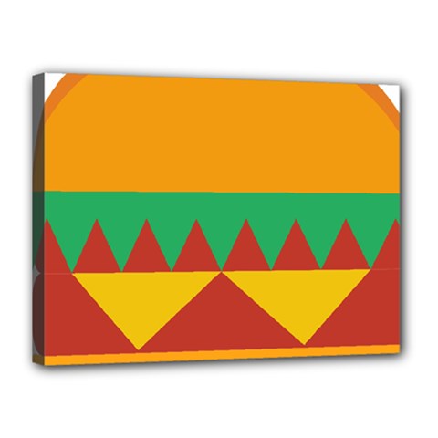 Burger Bread Food Cheese Vegetable Canvas 16  X 12  (stretched) by Sudhe