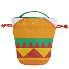 Burger Bread Food Cheese Vegetable Drawstring Bucket Bag by Sudhe