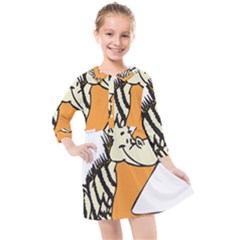 Zebra Animal Alphabet Z Wild Kids  Quarter Sleeve Shirt Dress by Sudhe