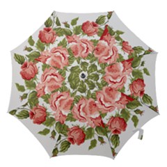 Flower Rose Pink Red Romantic Hook Handle Umbrellas (medium) by Sudhe