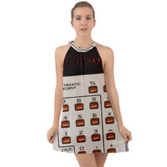 Vintage Calculator Halter Tie Back Chiffon Dress by Sudhe