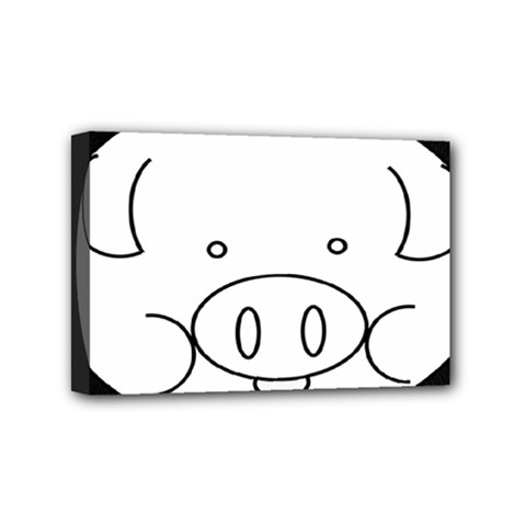 Pig Logo Mini Canvas 6  X 4  (stretched) by Sudhe