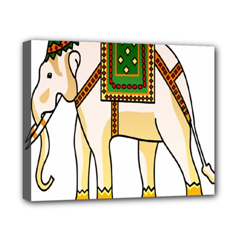 Elephant Indian Animal Design Canvas 10  X 8  (stretched) by Sudhe