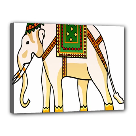 Elephant Indian Animal Design Canvas 16  X 12  (stretched) by Sudhe