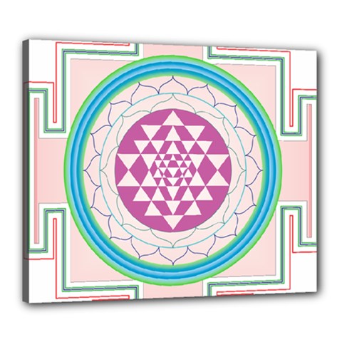 Mandala Design Arts Indian Canvas 24  X 20  (stretched) by Sudhe