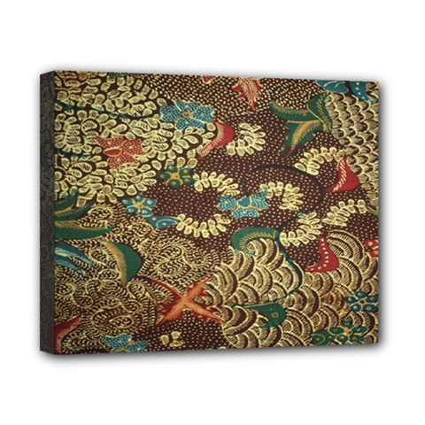 Colorful The Beautiful Of Art Indonesian Batik Pattern Canvas 10  X 8  (stretched) by Sudhe