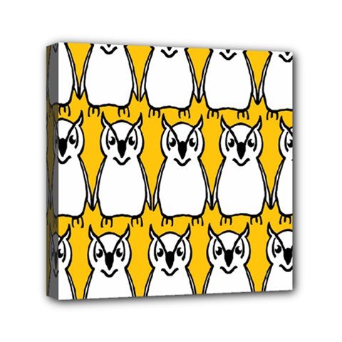 Yellow Owl Background Mini Canvas 6  X 6  (stretched) by Sudhe