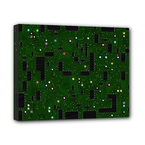 Board Conductors Circuits Canvas 10  X 8  (stretched) by Sudhe