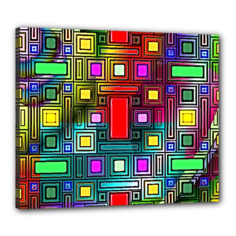 Art Rectangles Abstract Modern Art Canvas 24  X 20  (stretched) by Sudhe