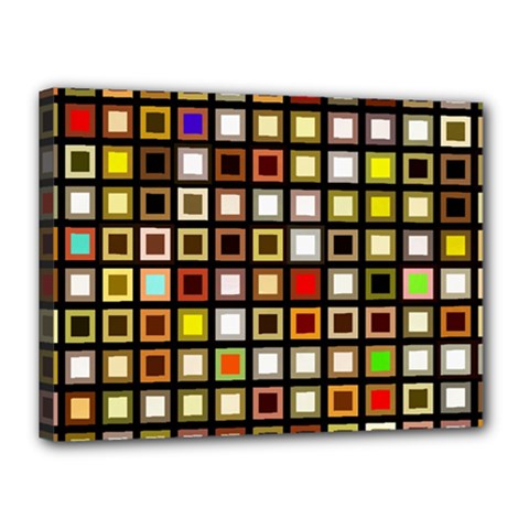 Squares Colorful Texture Modern Art Canvas 16  X 12  (stretched) by Sudhe