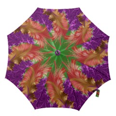 Fractal Purple Green Orange Yellow Hook Handle Umbrellas (medium) by Sudhe