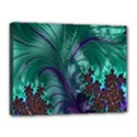 Fractal Turquoise Feather Swirl Canvas 16  x 12  (Stretched) View1