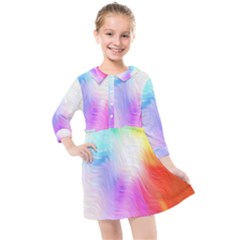 Psychedelic Background Wallpaper Kids  Quarter Sleeve Shirt Dress by Sudhe