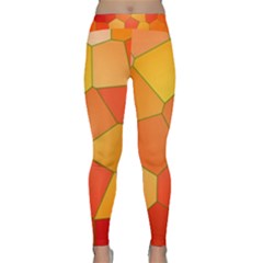 Background Pattern Of Orange Mosaic Classic Yoga Leggings by Sudhe