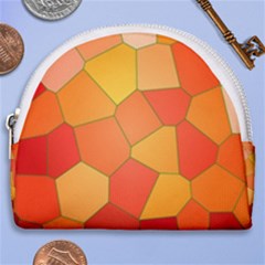 Background Pattern Of Orange Mosaic Horseshoe Style Canvas Pouch by Sudhe