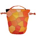 Background Pattern Of Orange Mosaic Drawstring Bucket Bag View1