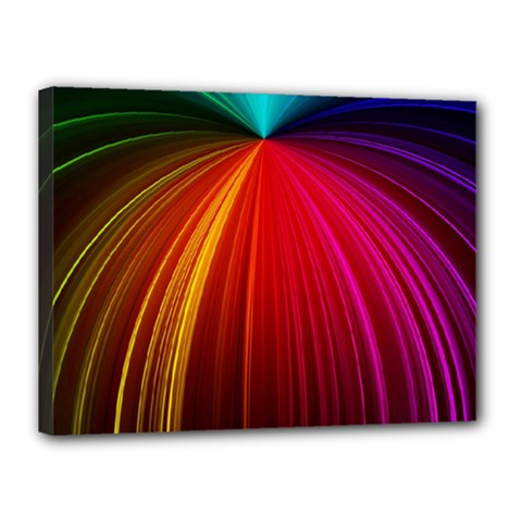 Background Color Colorful Rings Canvas 16  X 12  (stretched) by Sudhe