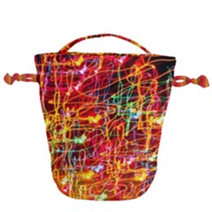 Random Colored Light Swirls Drawstring Bucket Bag by Sudhe
