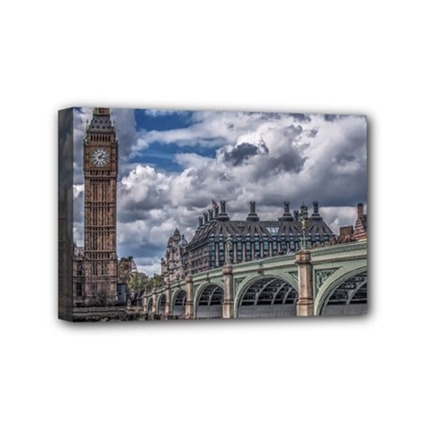 Architecture Big Ben Bridge Buildings Mini Canvas 6  X 4  (stretched) by Sudhe