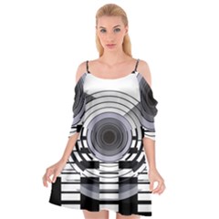 Glass Illustration Technology Cutout Spaghetti Strap Chiffon Dress by Sudhe