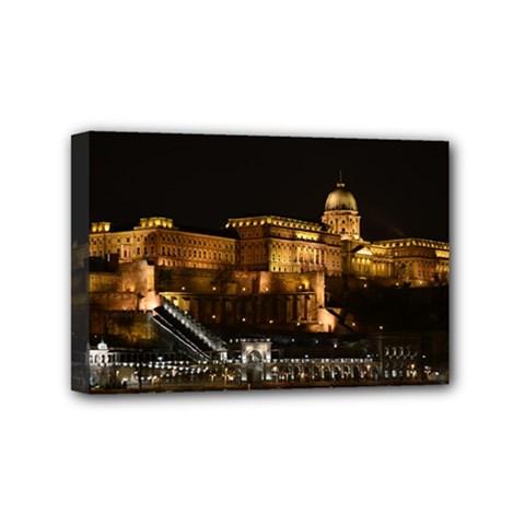 Budapest Buda Castle Building Scape Mini Canvas 6  X 4  (stretched) by Sudhe