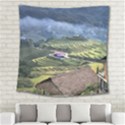 Rock Scenery The H Mong People Home Square Tapestry (Large) View2