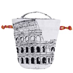 Line Art Architecture Drawstring Bucket Bag by Sudhe