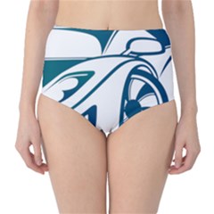 Blue Vector Car Classic High-waist Bikini Bottoms by Sudhe