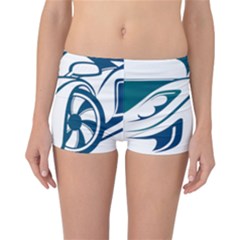 Blue Vector Car Reversible Boyleg Bikini Bottoms by Sudhe