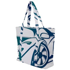 Blue Vector Car Zip Up Canvas Bag by Sudhe