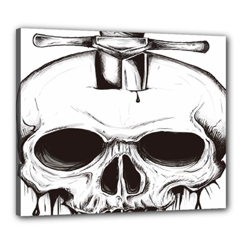 Skull Knife Euclidean Vector Skull Sword Inserted Canvas 24  X 20  (stretched) by Sudhe