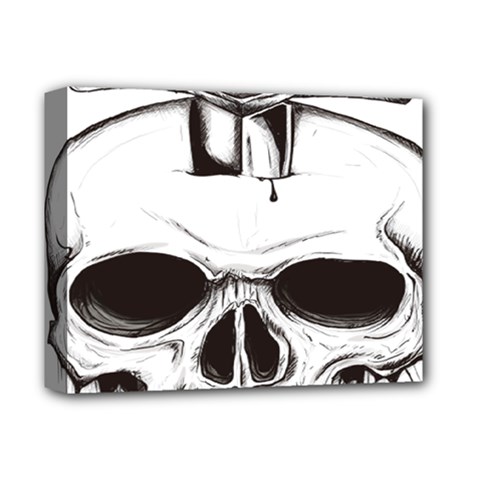 Skull Knife Euclidean Vector Skull Sword Inserted Deluxe Canvas 14  X 11  (stretched) by Sudhe