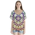 Digital Art Art Artwork Abstract V-Neck Flutter Sleeve Top View1