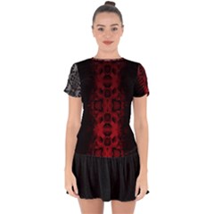 Red Skulls -  Drop Hem Mini Chiffon Dress by darkaura