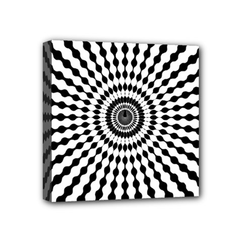 Starburst Sunburst Hypnotic Mini Canvas 4  X 4  (stretched) by Pakrebo