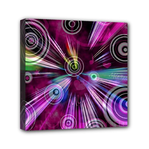Fractal Circles Abstract Mini Canvas 6  X 6  (stretched) by Pakrebo