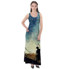 Dwell A Hermit Anywhere Sleeveless Velour Maxi Dress by WensdaiAmbrose