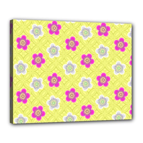 Traditional Patterns Plum Canvas 20  X 16  (stretched) by Mariart