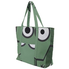 Cartoon Cute Frankenstein Halloween Zip Up Canvas Bag by Sudhe