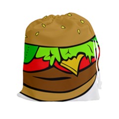 Hamburger Cheeseburger Fast Food Drawstring Pouch (xxl) by Sudhe