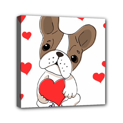 Animation Dog Cute Animate Comic Mini Canvas 6  X 6  (stretched) by Sudhe