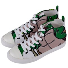 Amphibian Animal Cartoon Reptile Women s Mid-top Canvas Sneakers by Sudhe