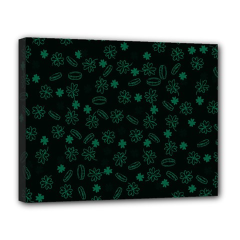 St Patricks Day Pattern Canvas 14  X 11  (stretched) by Valentinaart