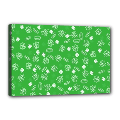St Patricks Day Pattern Canvas 18  X 12  (stretched) by Valentinaart