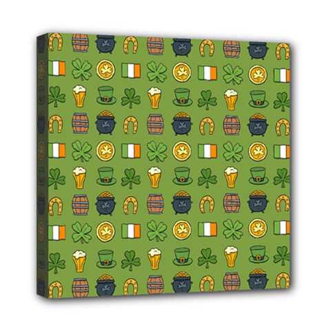 St Patricks Day Pattern Mini Canvas 8  X 8  (stretched) by Valentinaart
