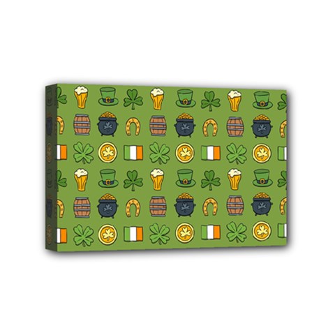 St Patricks Day Pattern Mini Canvas 6  X 4  (stretched) by Valentinaart