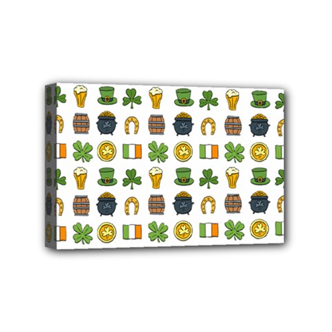 St Patricks Day Pattern Mini Canvas 6  X 4  (stretched) by Valentinaart