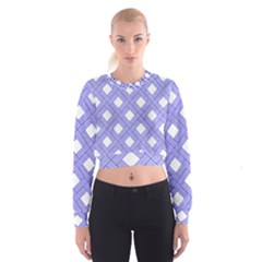 Textile Cross Seamless Pattern Cropped Sweatshirt by Pakrebo